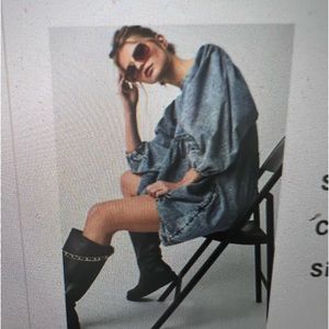 Get obsessed denim, Free People mini dress